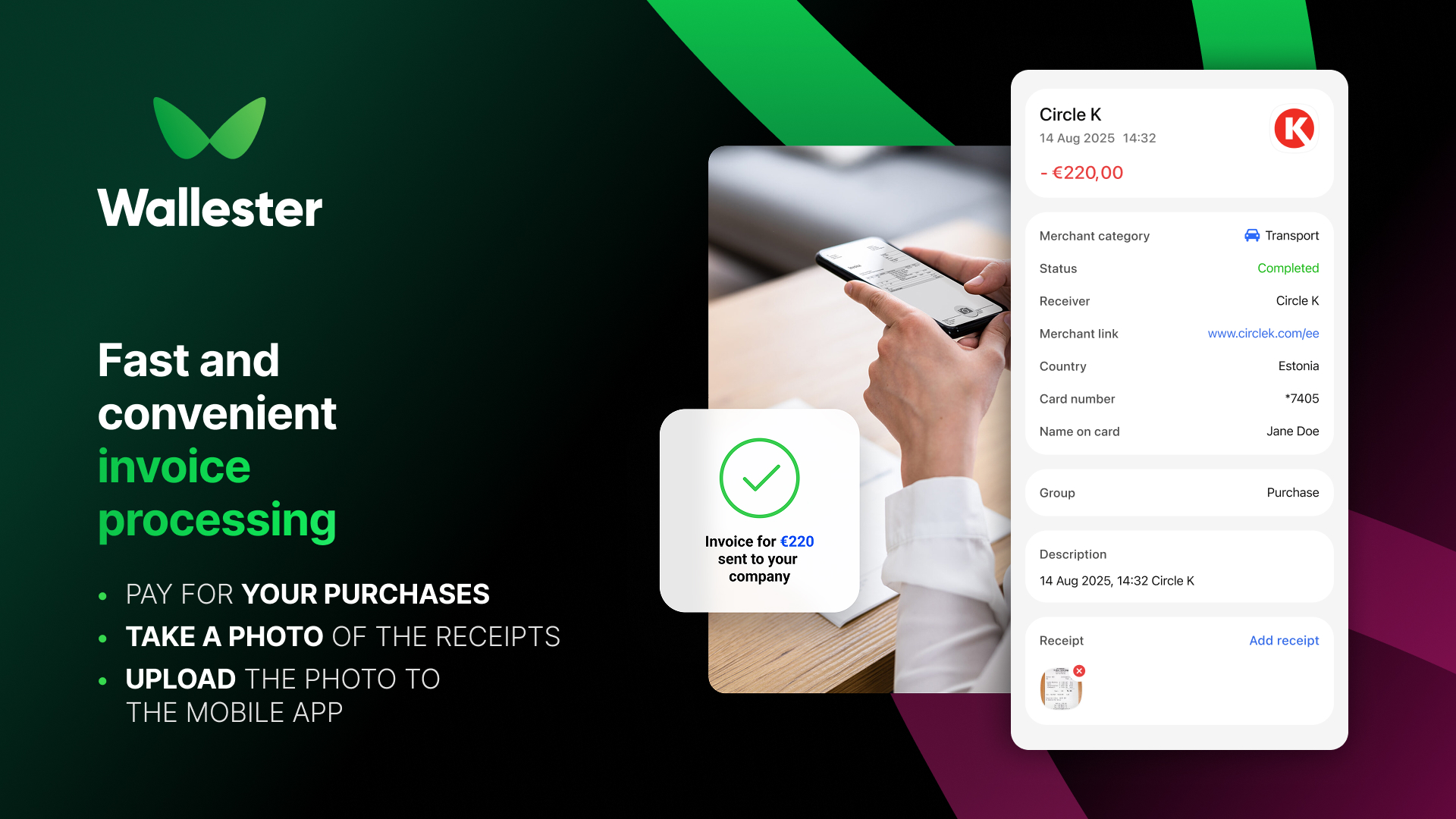 Team expense management with Wallester Business